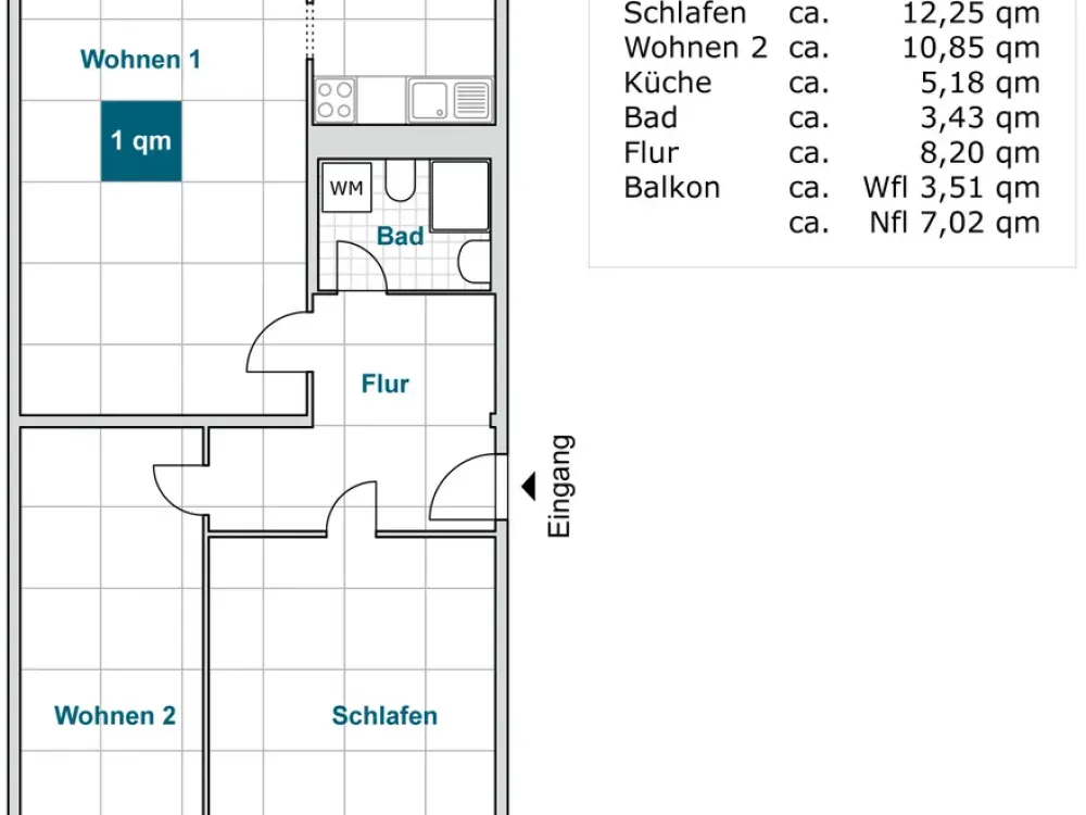 Schöne 3-Zimmerwohnung in oberster Etage mit Balkon, Bad mit Dusche!