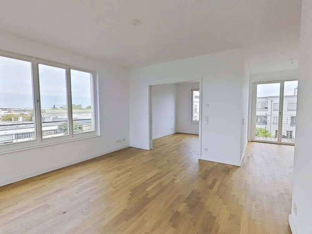 Moderne 2-Zimmer-Neubauwohnung mit Dachterrasse, Balkon, EBK, Concierge-Service uvm. in den begehrten Heinrich-Heine-Gärten