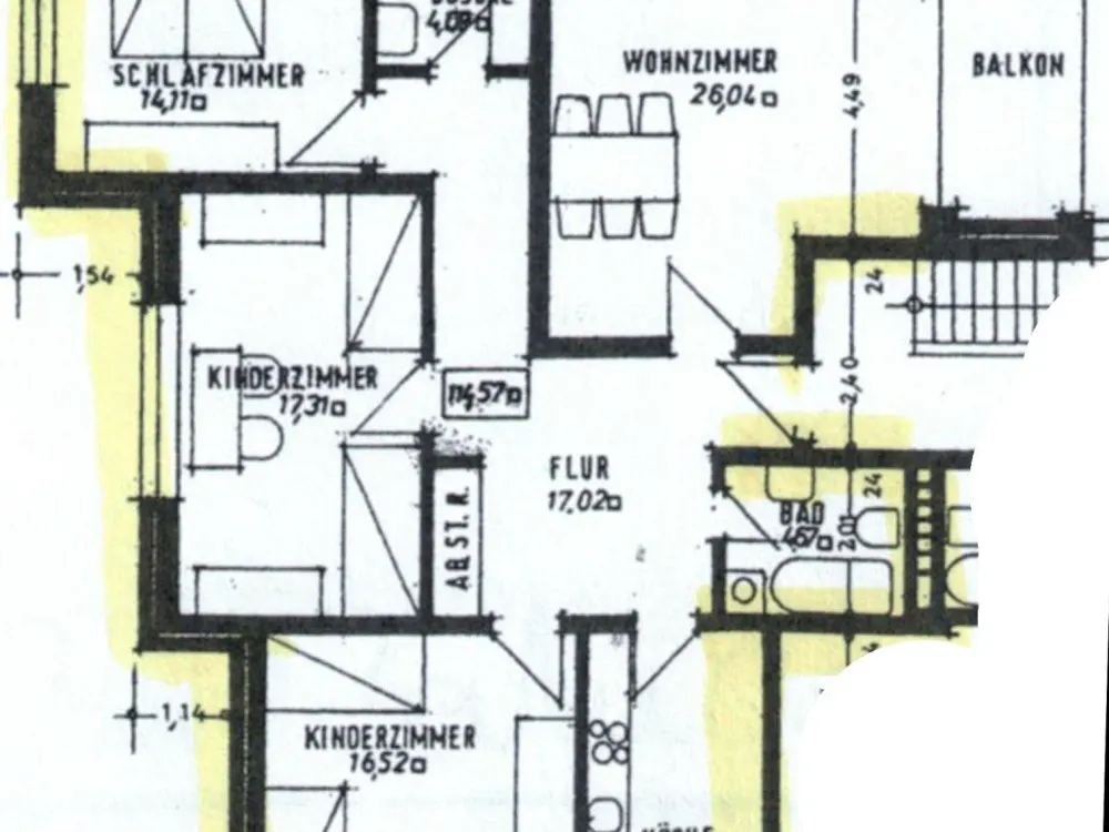 Schöne, 4 Zimmer EG-Wohnung mit Loggia und zwei Bädern in Letter