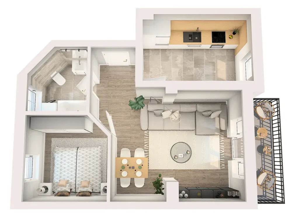 Freundliche 2-RW mit schönem Süd-Balkon* EBK* 1.OG* Tageslichtbad mit Wanne* Garten* zentrale Lage*