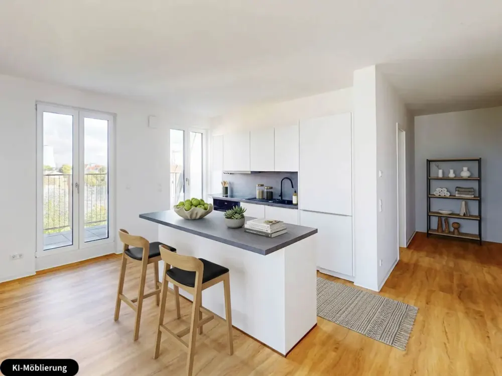 Arrive & Feel at Home: 3 Rooms with High-Quality Built-In Kitchen