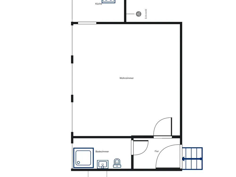 City-Lage, Renovierte 1-Zimmer-Wohnung, ca. 35 m², ab sofort verfügbar