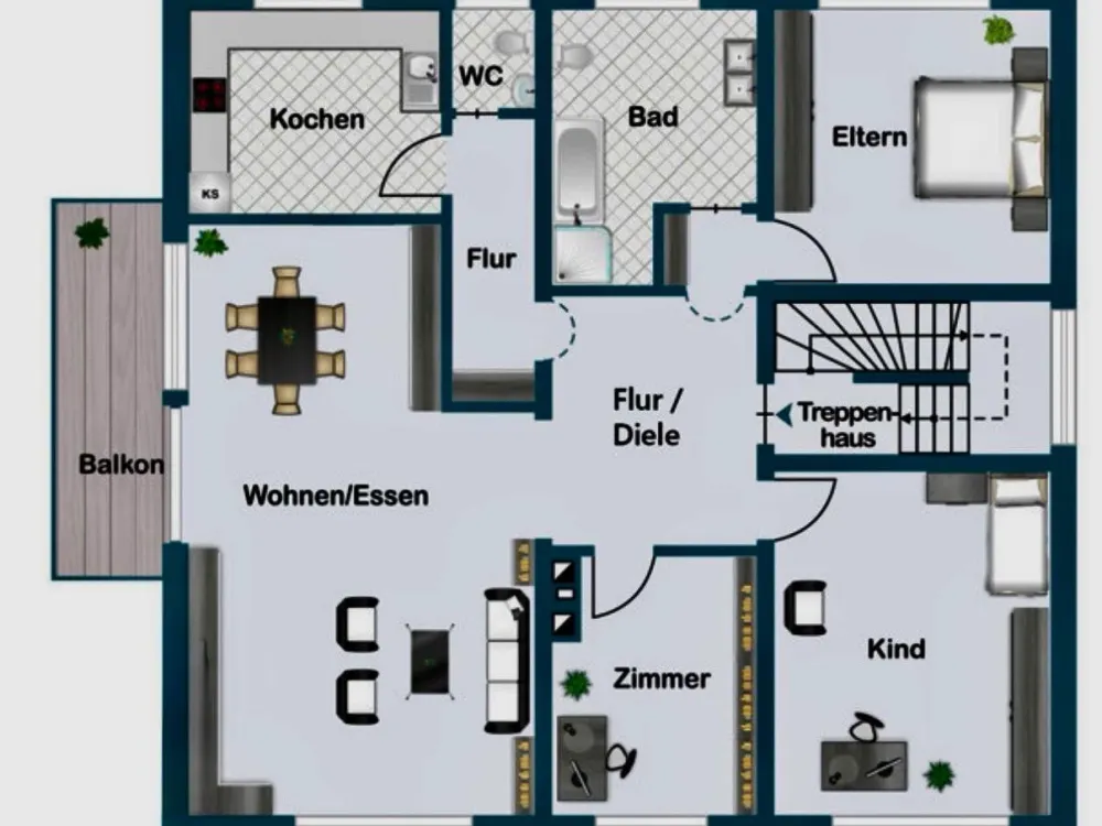 4-Zimmer-Wohnung in der Uhlandstraße