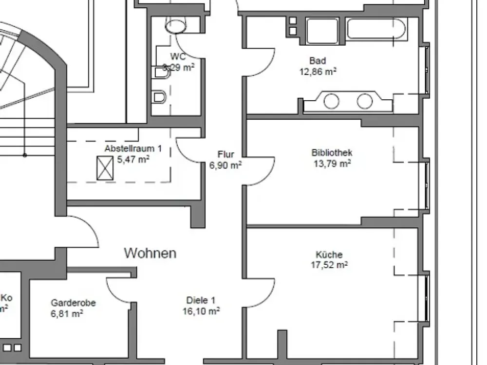 Großzügige 3-Zimmerwohnung in Schwabing 149,20 qm