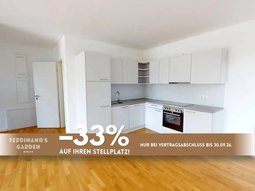 TOP-ANGEBOT: 3-Zimmer-Wohnung mit BALKON und MODERNER-Einbauküche im Neubauquartier 'Ferdinand's Garden'