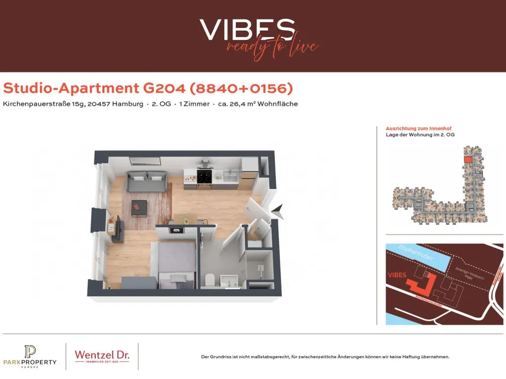 Exklusive 1-Zimmerwohnung in der HafenCity - Wentzel Dr.