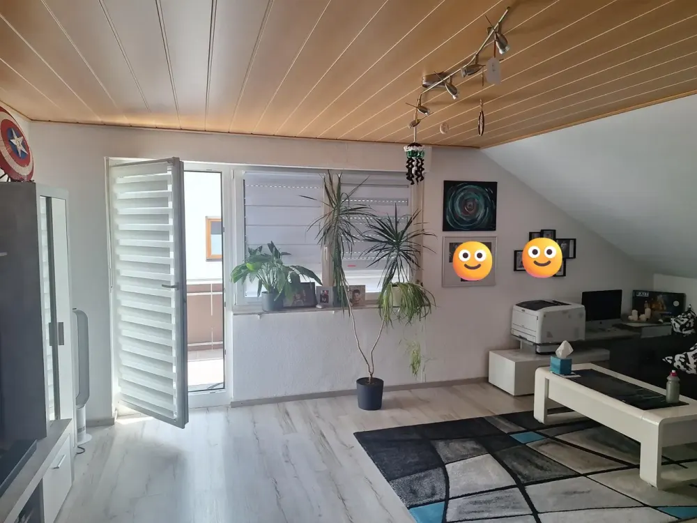 Beautiful 4-Room Apartment with Large Balcony, Kitchen, Partially Furnished