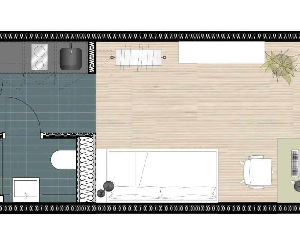 Studentenappartement mit Terasse
