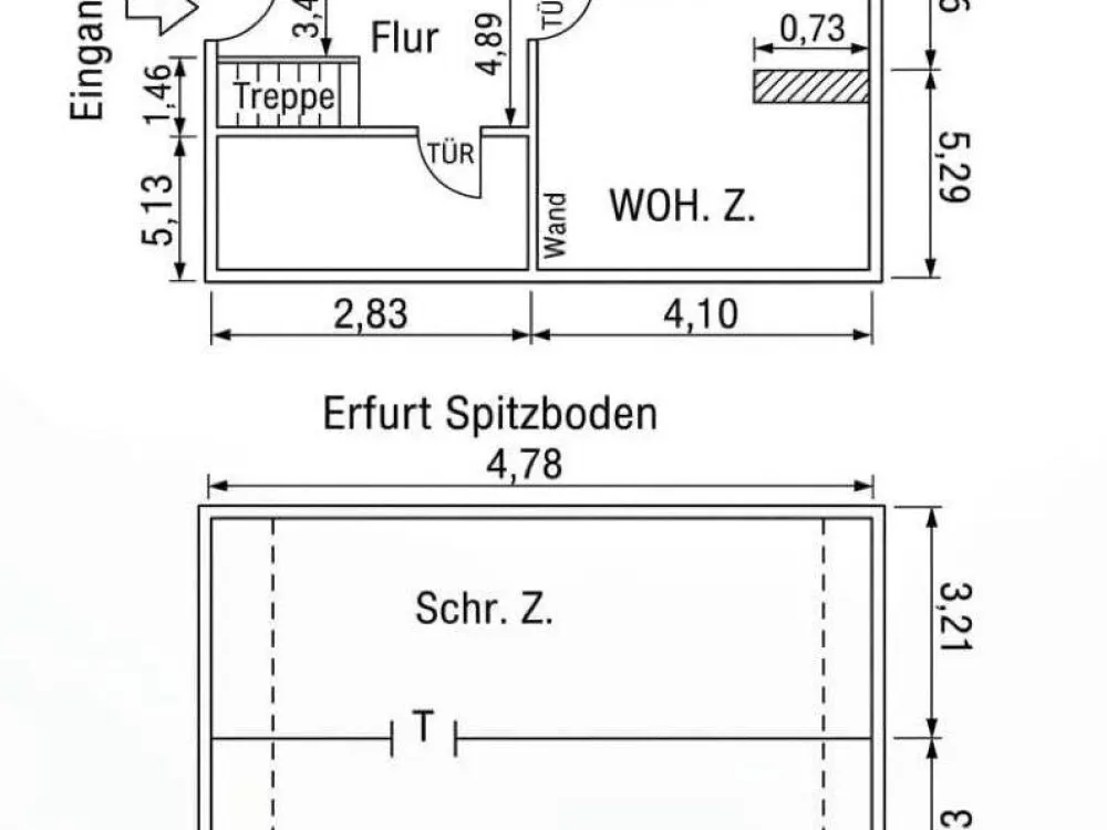 EF- First Occupancy - 2-Room Apartment with Mezzanine and Attic Studio (plus 2 Rooms)