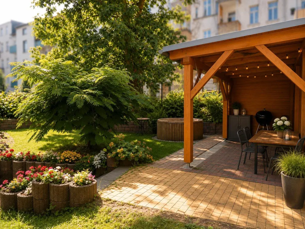 Außergewöhnliches Hinterhaus mit Garten, Kamin & Wellnessbereich