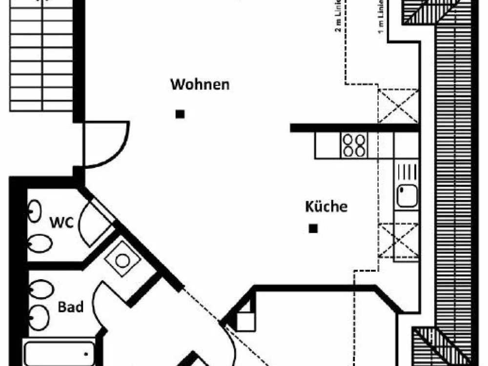 Tolkewitz - helle 3-Zimmer-Dachgeschosswohnung mit Wintergarten/Loggia