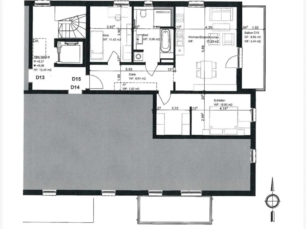 Erstbezug, hochwertige 3-Zimmer-Neubauwohnung mit großem Balkon