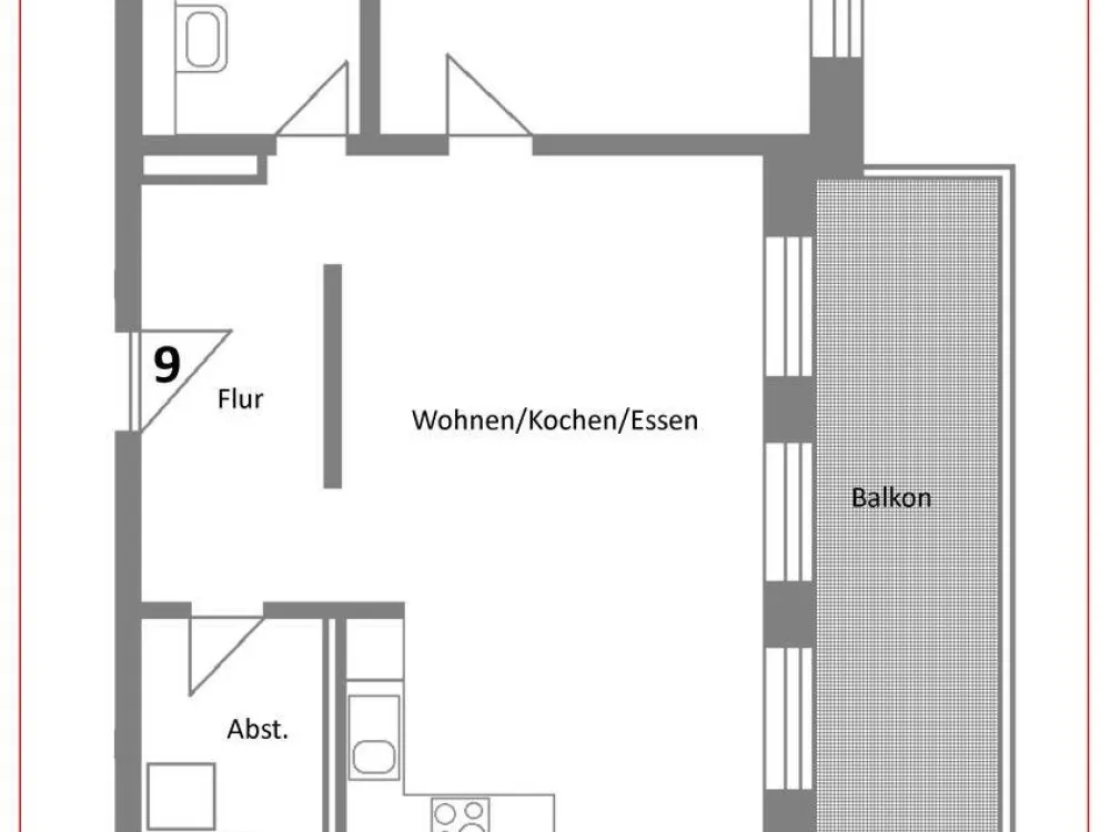 2 Zimmer-Wohnung mit Balkon, Erstbezug in Leutzsch