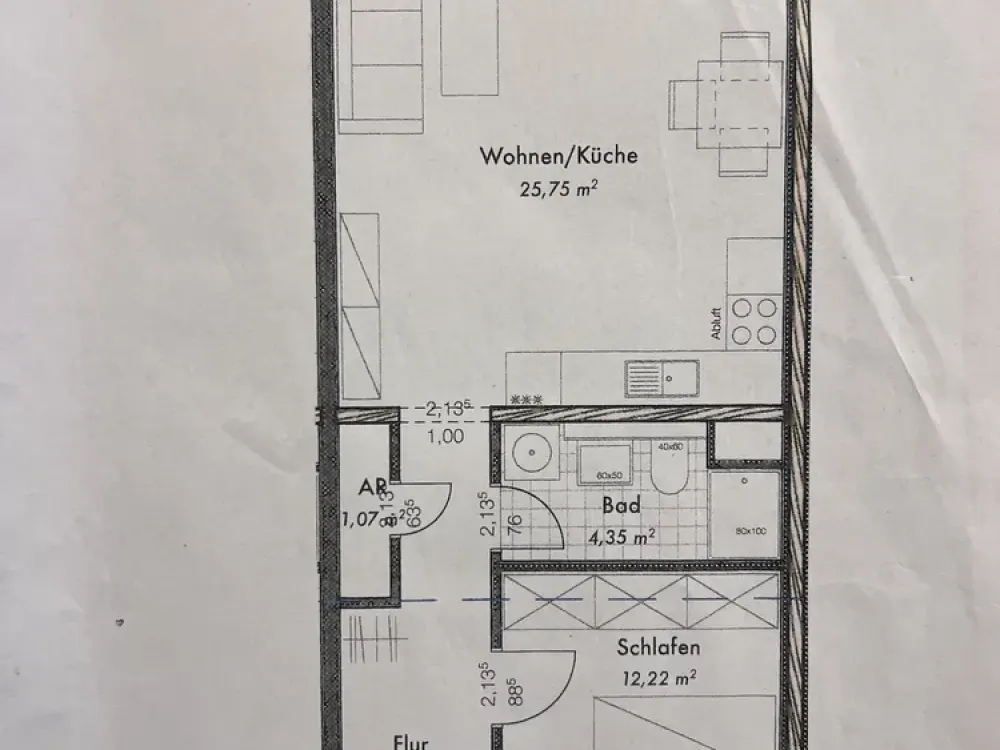 Weißer WBS für 2 Pers. bis 60 m²: Südvorstadt! 2-R.-Whgen 54,88 m² mit Balkon, ökolog. 'Holzhaus'!