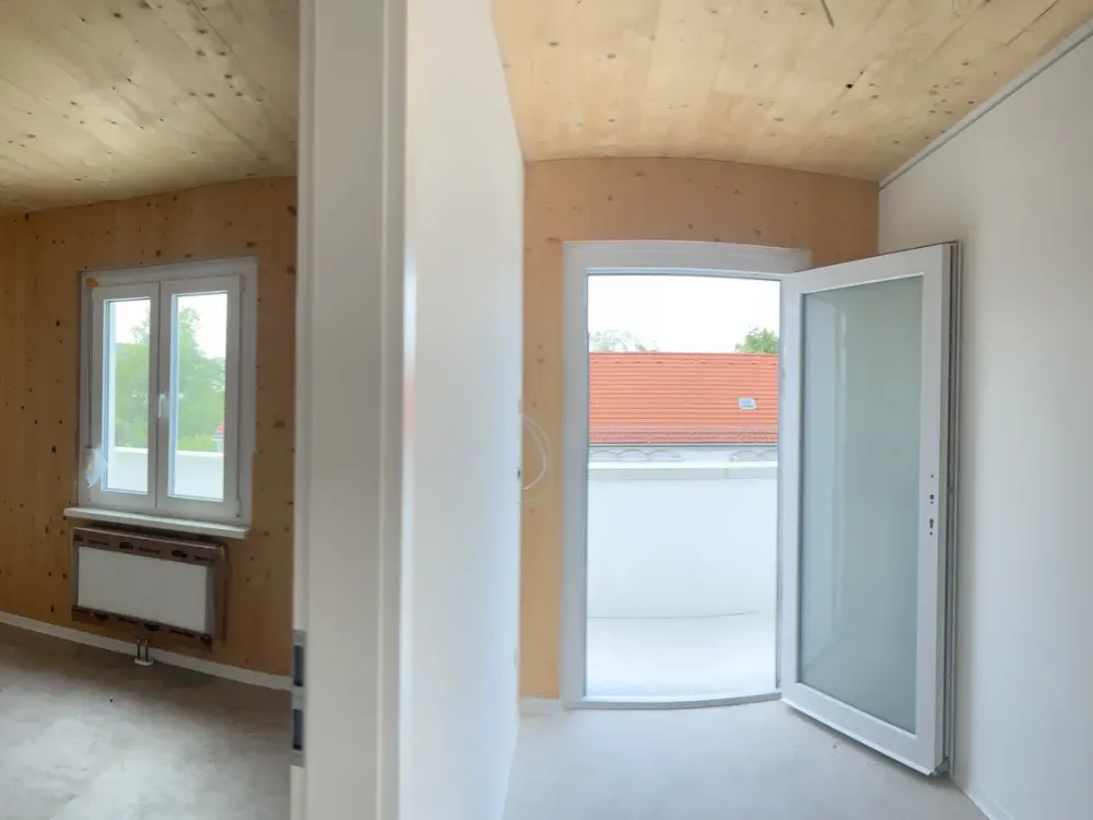 Weißer WBS für 2 Pers. bis 60 m²: Südvorstadt! 2-R.-Whgen 54,88 m² mit Balkon, ökolog. 'Holzhaus'!