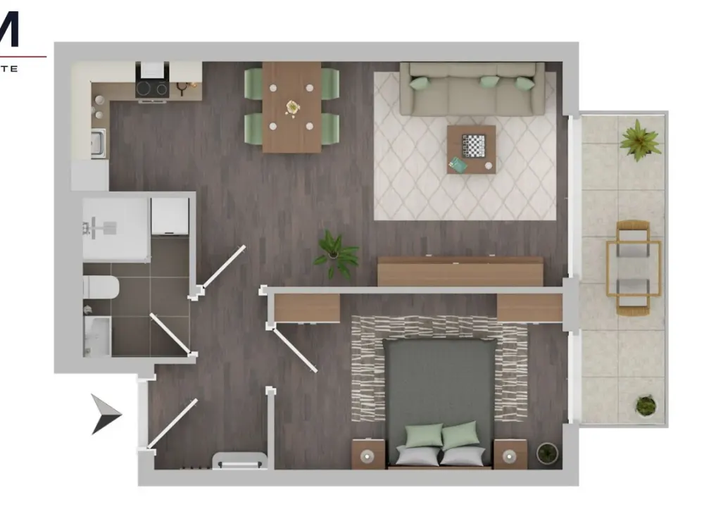 Erstbezug! Moderne 2-Zi.-Wohnung mit Balkon, Erstbezug im KfW-40-NH-Niedrigenergiehaus