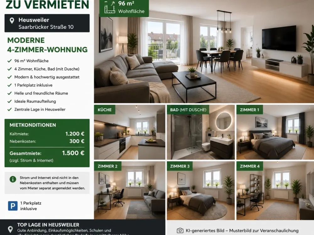 Mietwohnung Heusweiler 4ZKB