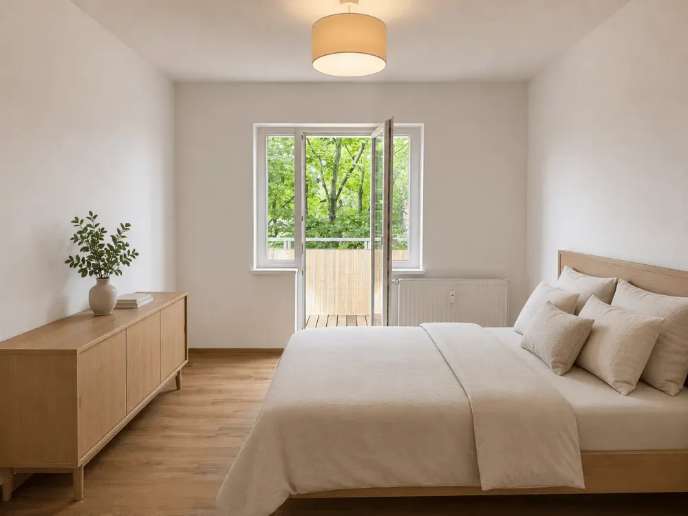 2-Room Apartment Suitable for Shared Living with Balcony, Furnished