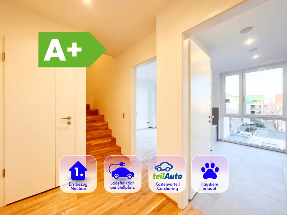 * On 2 Floors * 4 Rooms * Apartment * A+ * NEW BUILD * at Auenwald * Balcony * Underground Parking *