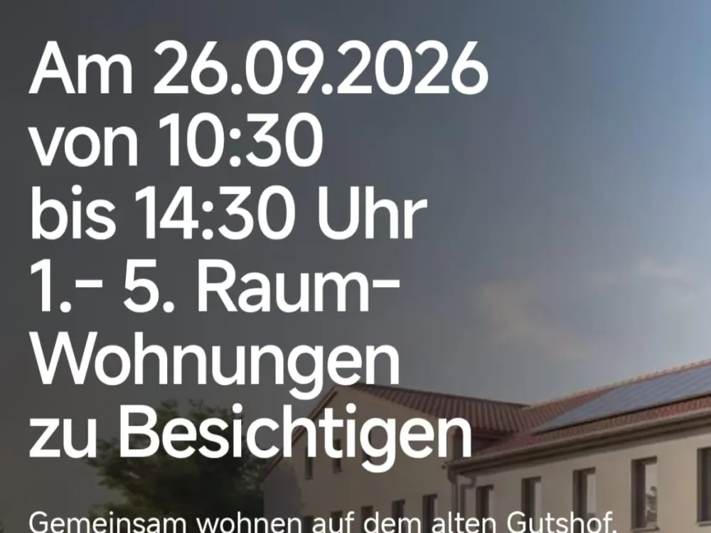 29.09.26, 1-5 Raum Wohnungen zu besichtigen, 10:30-14:30 Uhr