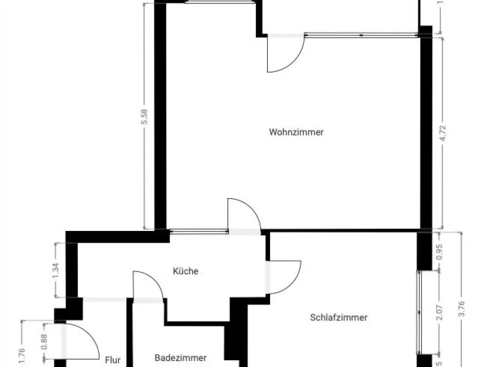 Moderne 2-Zimmer-Wohnung mit großem Balkon und Einbauküche - Erstbezug nach Sanierung