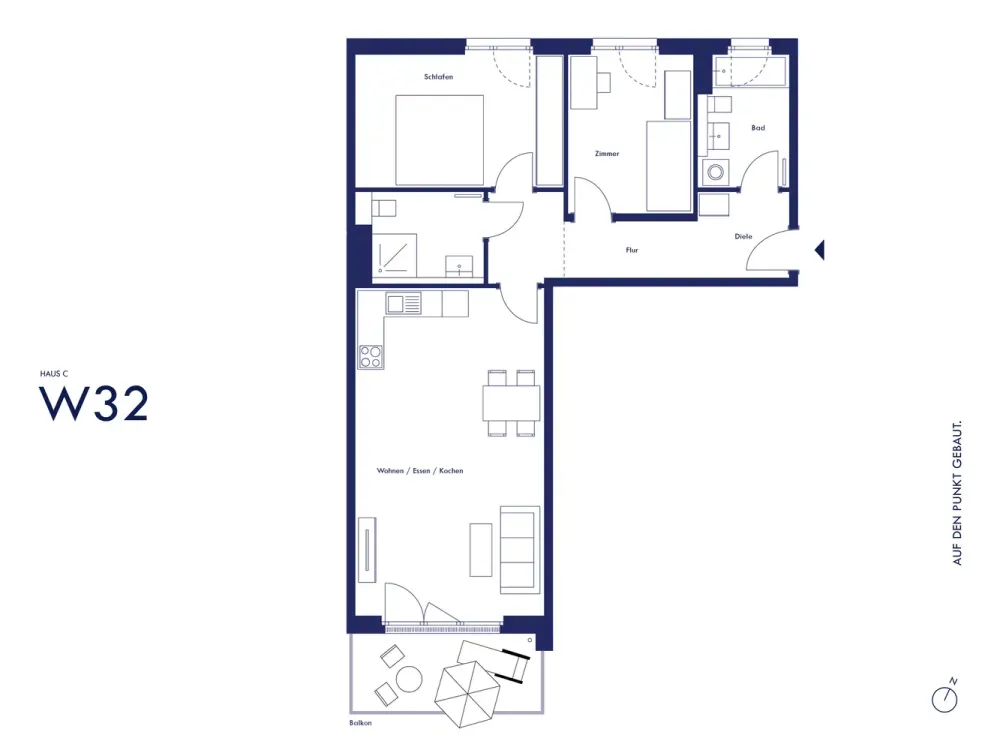 Neu & modern: 3-Zimmer-Wohnung mit Balkon