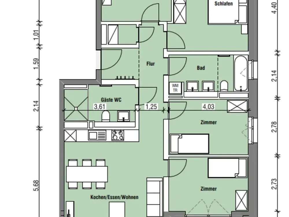 Große moderne Neubauwohnung