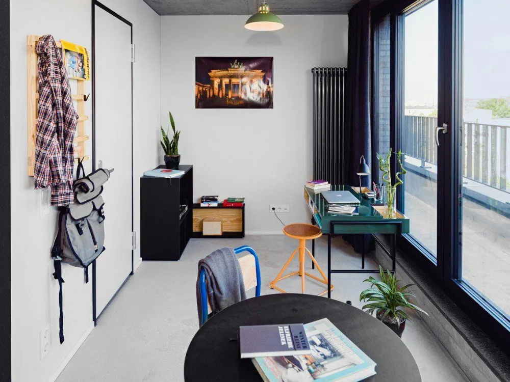 Neon Wood Student Housing in Berlin Mitte-Wedding, Penthouse Balcony Apartment
