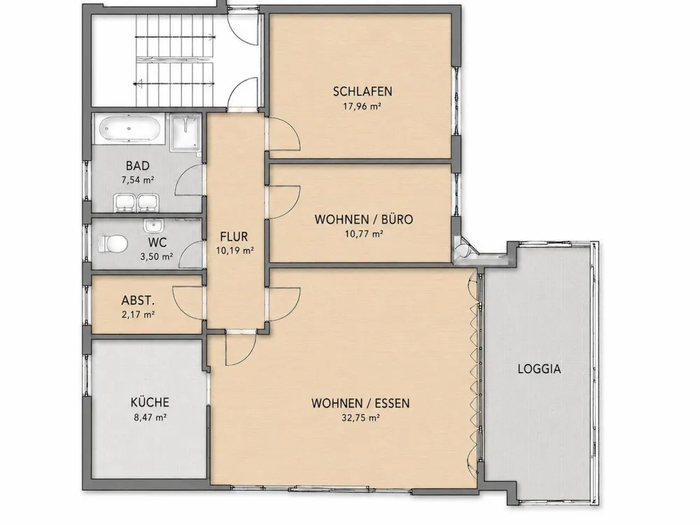 Großzügige 3-Zimmer-Wohnung mit Süd-Loggia ab 01.11.2026