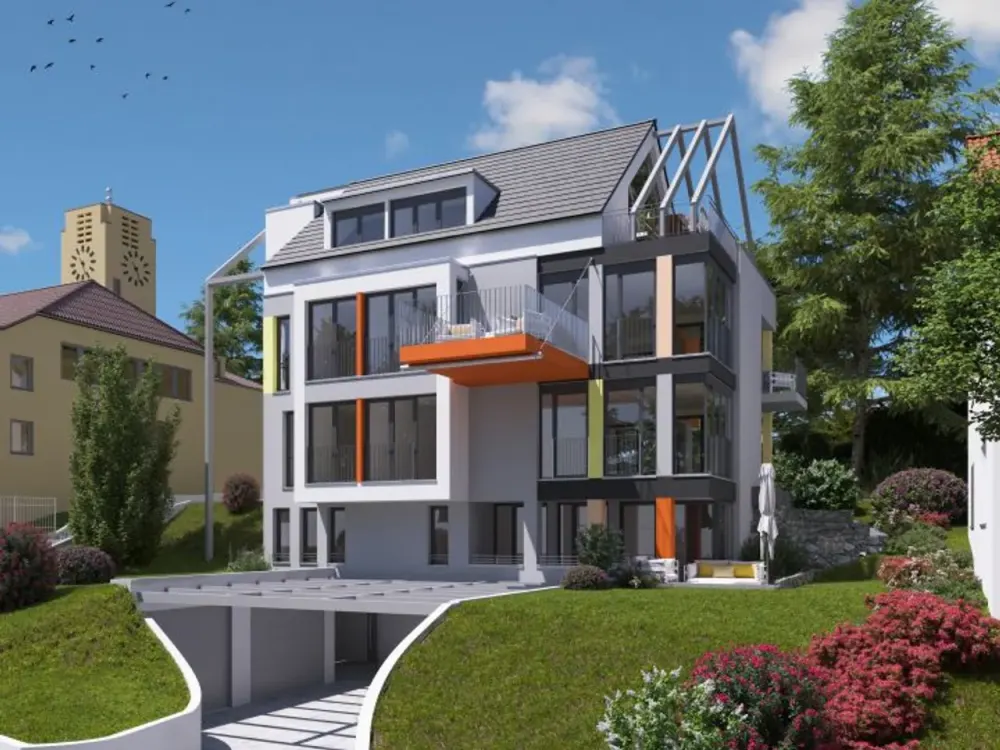 S-Sillenbuch: Hochwertig, 3 Zi., 102 qm, Aufzug, Gartenterrasse, EBK, TG, für Single oder Paar