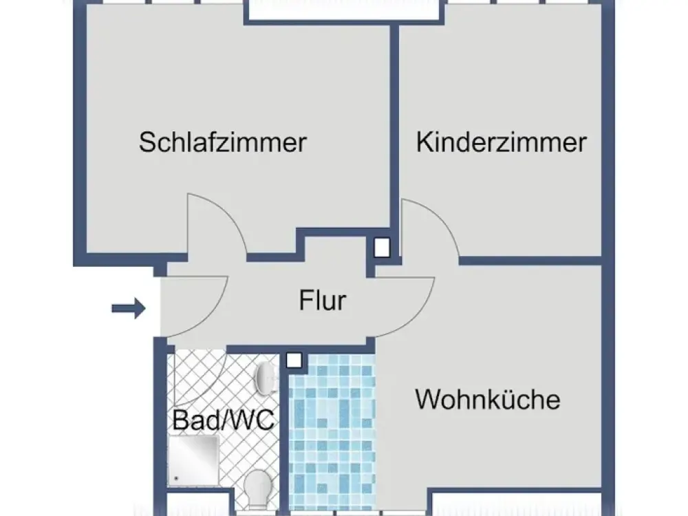 Praktische Dachgeschosswohnung mit Badewanne