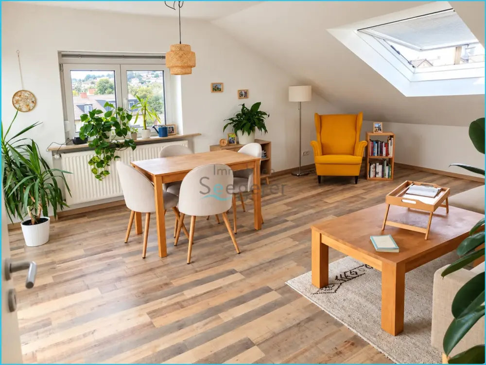 Immobilien Seegerer: Bright 3-Room Attic Apartment in Bodolz