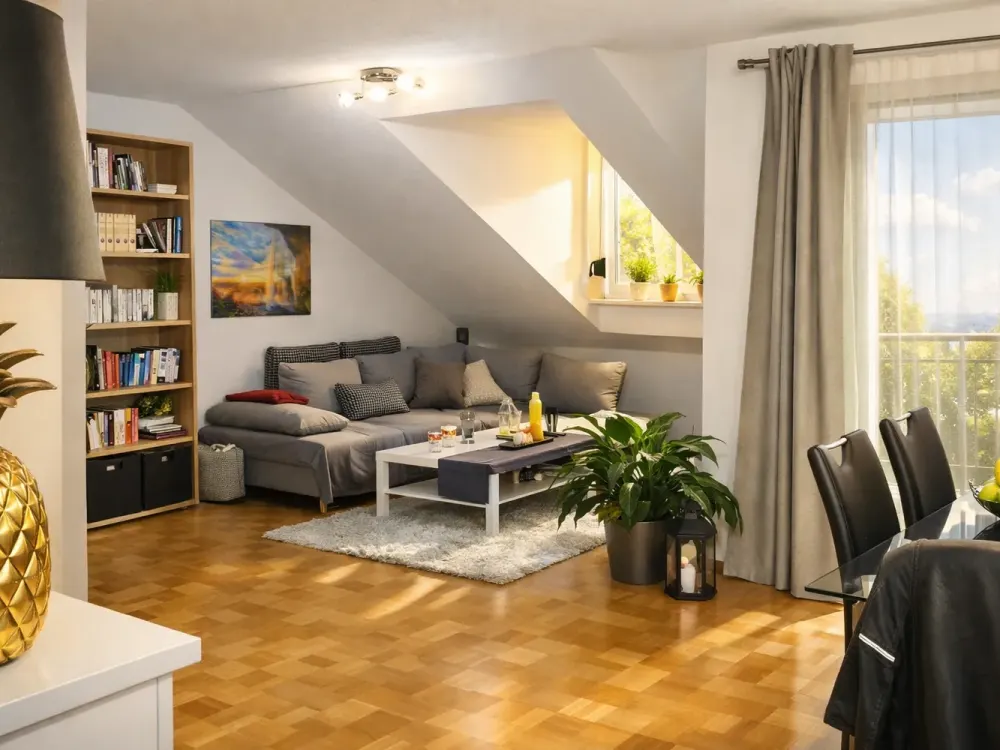 Germering 5 min zur S-Bahn, helle, großzügige 2 Zi,-Dachterrassenwohnung, EBK,Parkett, Dachterr