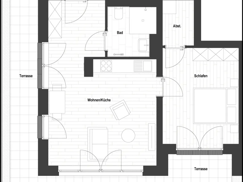 Saniertes 2-Zimmer Penthouse in Flingerns Herzstück (WE 2.25) | mit EBK und 2 Terrassen!