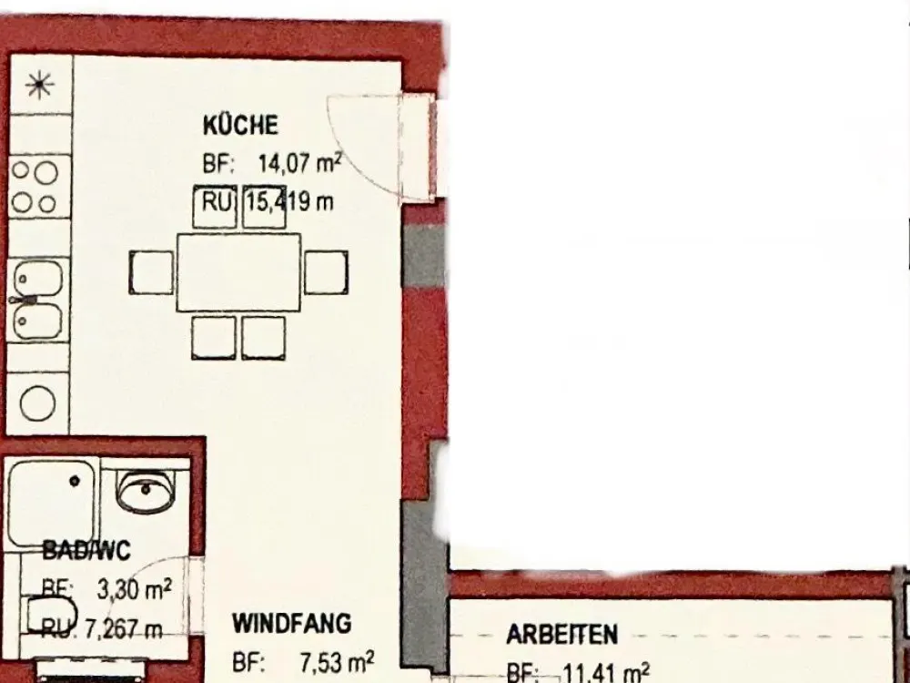 2 Raum Maisonette Wohnung mit Terrasse