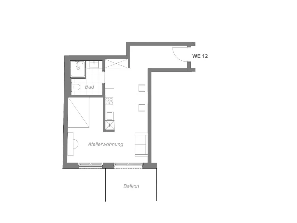 First Occupancy in Südviertel - 1.5 Room Apartment with South Balcony