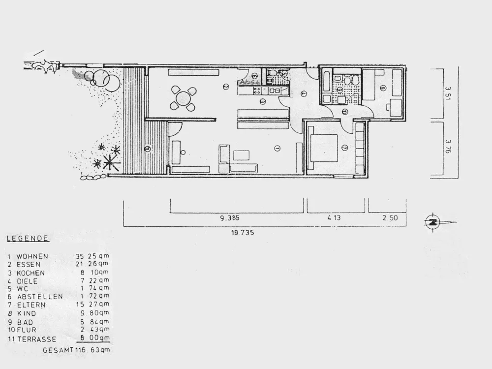 4 Zimmer Wohnung mit Terrasse und Gartenanteil