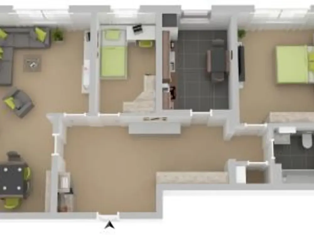 3-Zimmer-Souterrainwohnung mit Terrasse Nähe Krankenhaus Agaplesion