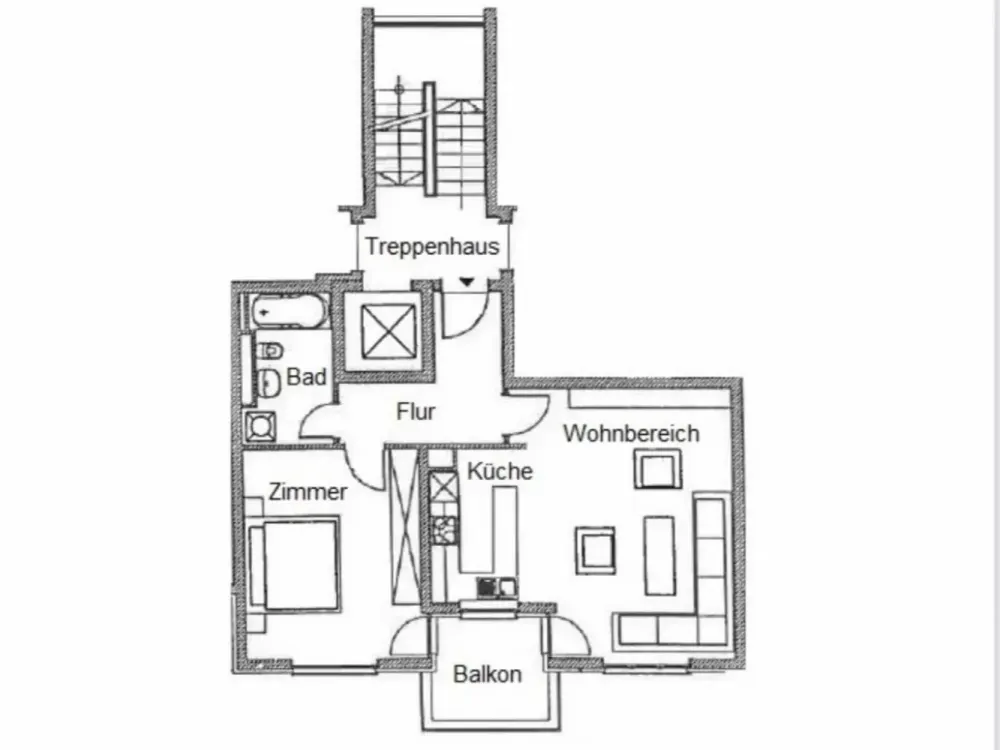 Komfortabel wohnen: Gepflegte 2-Zimmer-Wohnung mit Aufzug und Tiefgarage