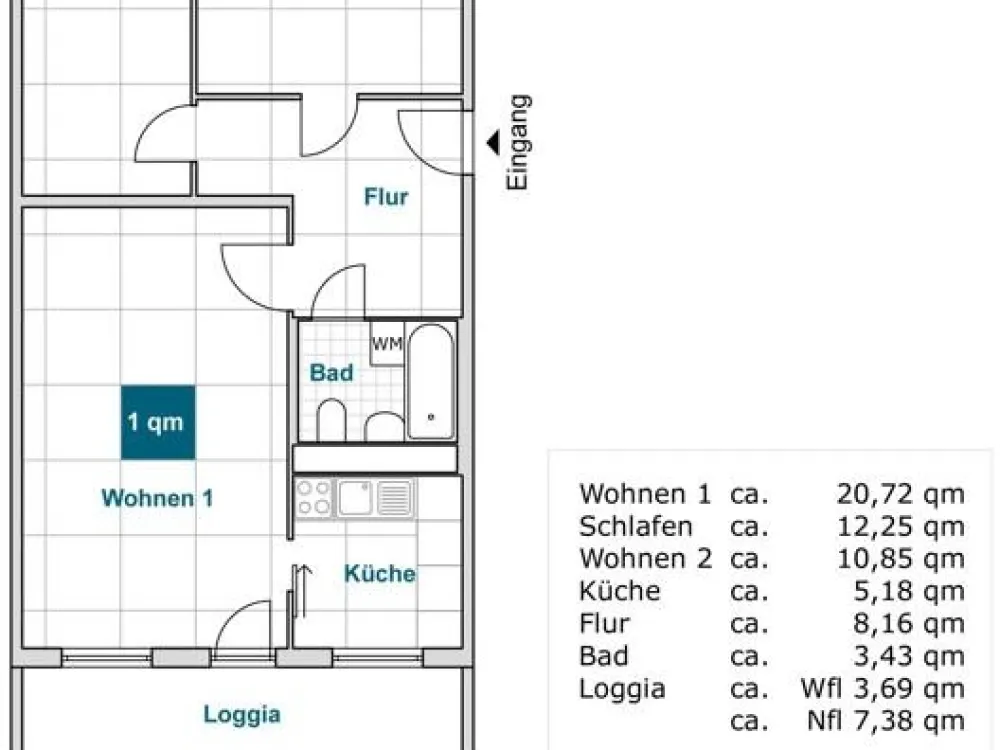 Top sanierte 3 Raumwohnung mit Balkon!