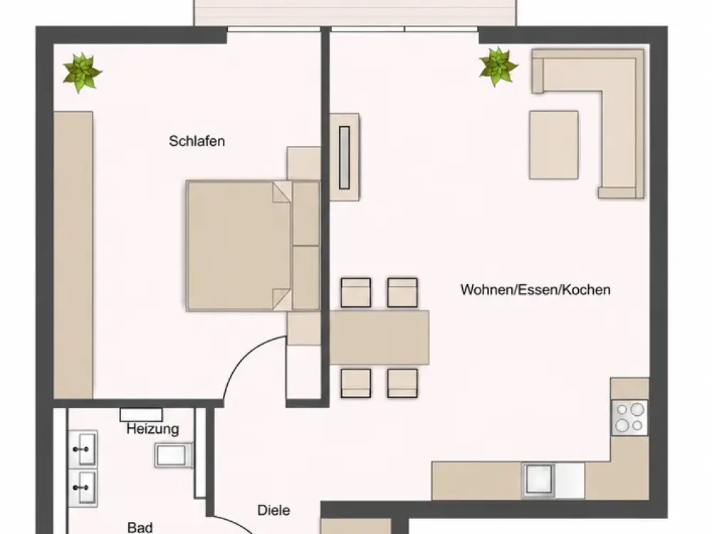 Modern First-Time Occupancy 2-Room Apartment with Small Terrace/Garden, Elevator and Good Layout in DO-Brechten