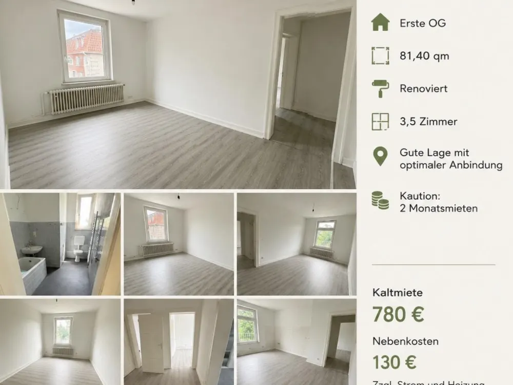 Schön geschnittene 3,5 Zimmer Wohnung Recklinghausen Süd - sofort