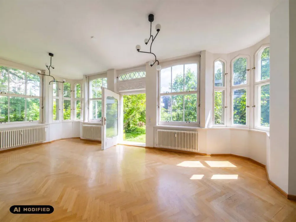//Traumwohnung in freistehender Denkmal-Villa mit Blick ins Grüne//