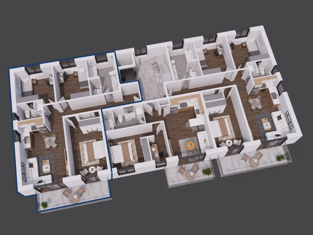 Modern First Occupancy with Balcony, Spacious 4-Room Apartment