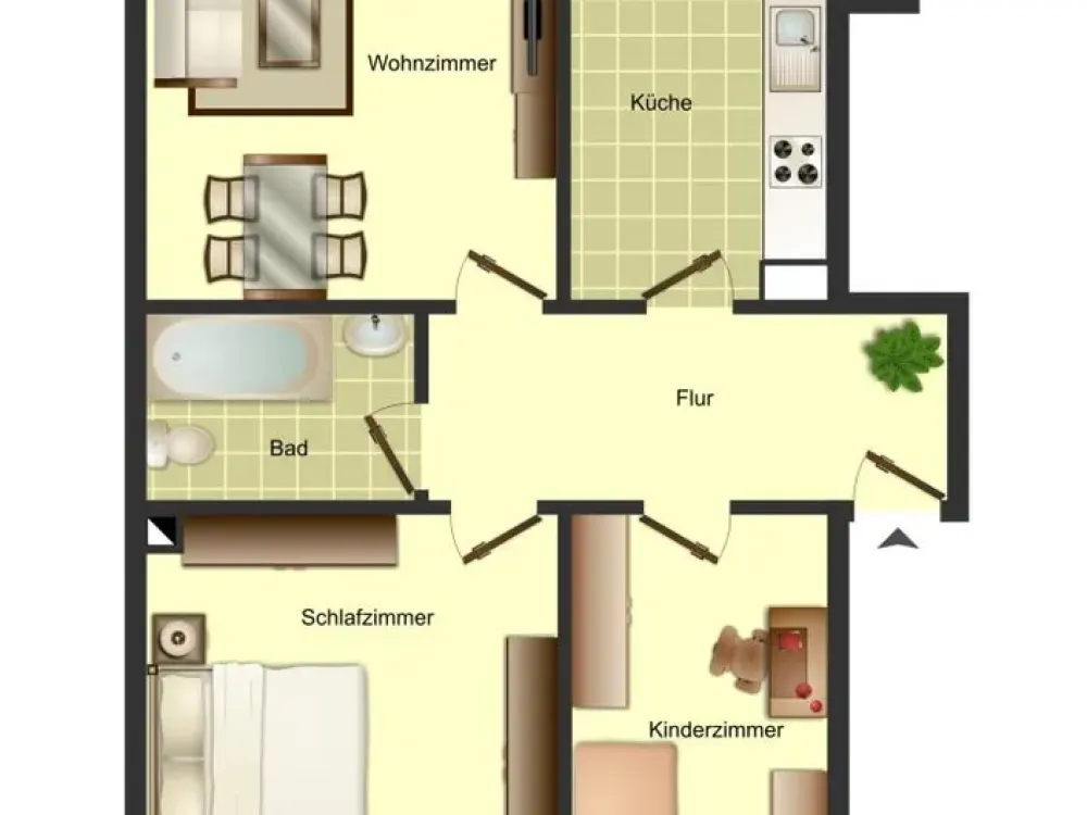 3-Zimmer-Wohnung in Bergkamen Nordberg - Mit Laminatboden und Wandtapeten
