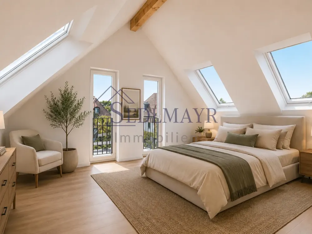 FOR RENT: First Occupancy - Dreamy Attic Apartment with Loggia & Balcony in Obermenzing!