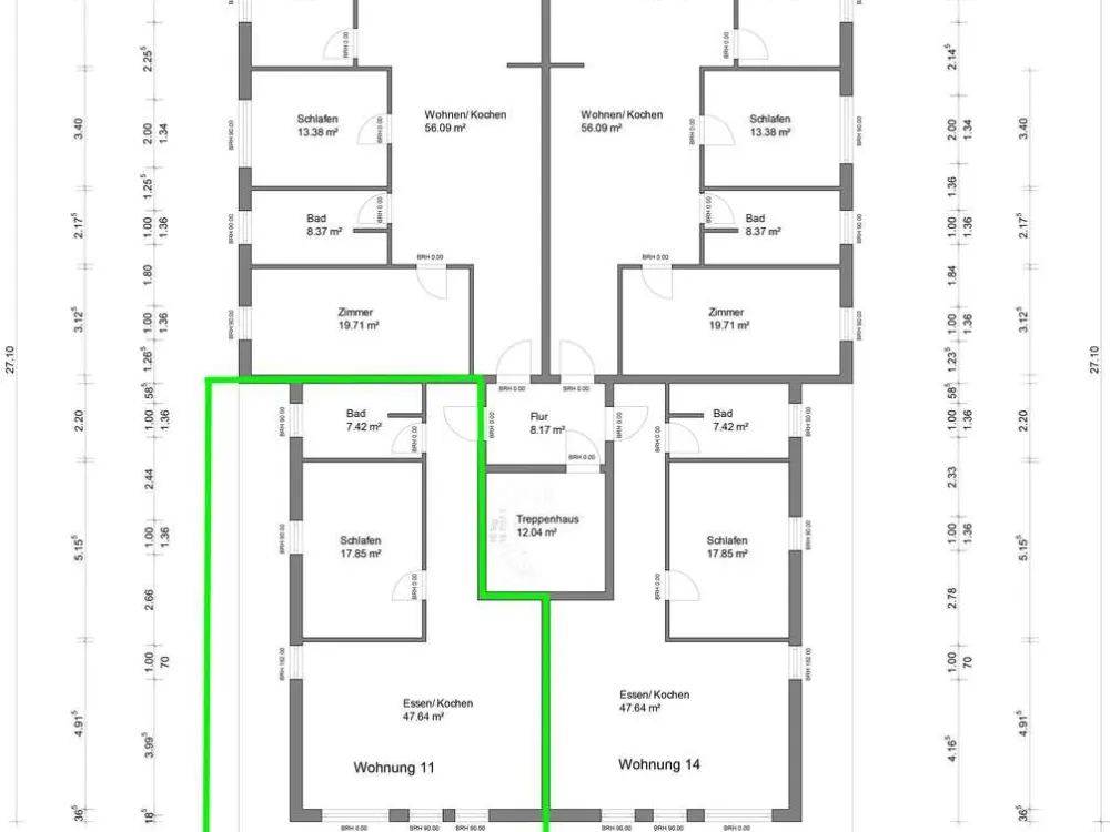 2 Raum Wohnung, Wohnung 11 mit Dachterrasse, 2.OG