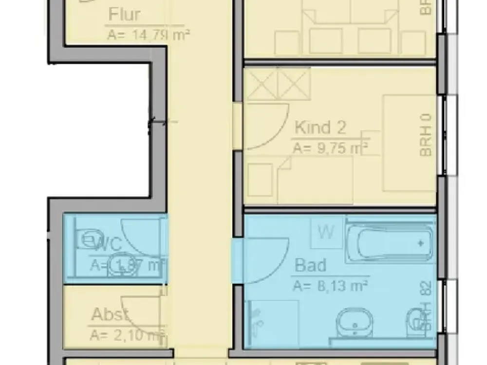 MODERNE 4 Raumwohnung im Erstbezug mit Fußbodenheizung und großformatigen Fliesen