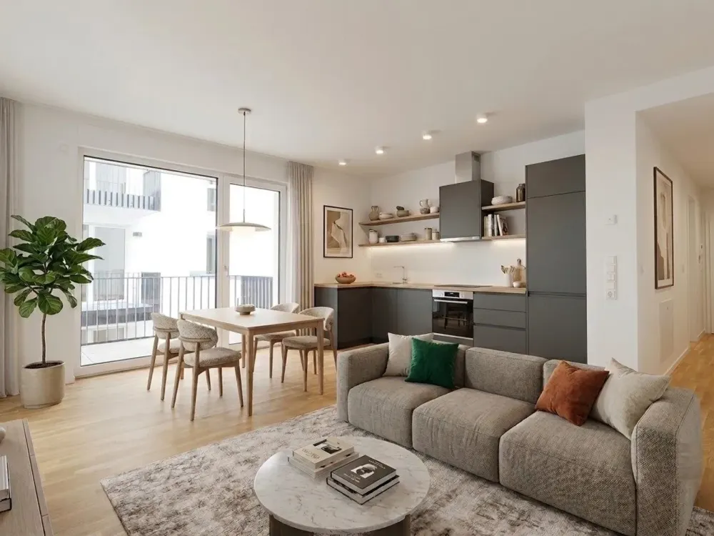 Erster Monat kaltmietfrei! Moderne 2-Zimmerwohnung mit Balkon ruhigem Hinterhaus!