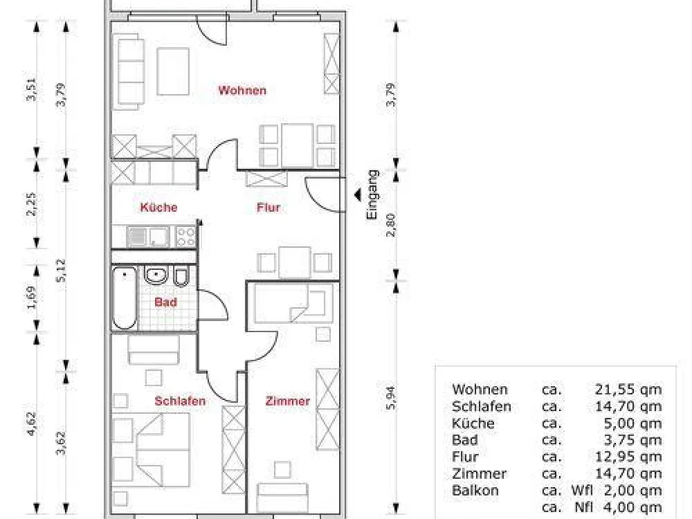 Spacious 3-Room Apartment at Roter Berg!